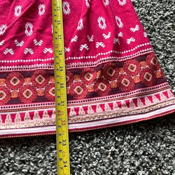 Athleta Dress Womens Large Red & White Mini Boho Dress Spaghetti Strap Festival - Picture 7 of 7